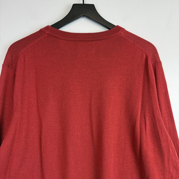 Nordstrom Merino Wool Red Lightweight Mens Sweater - XXL 2XL - Picture 6 of 8